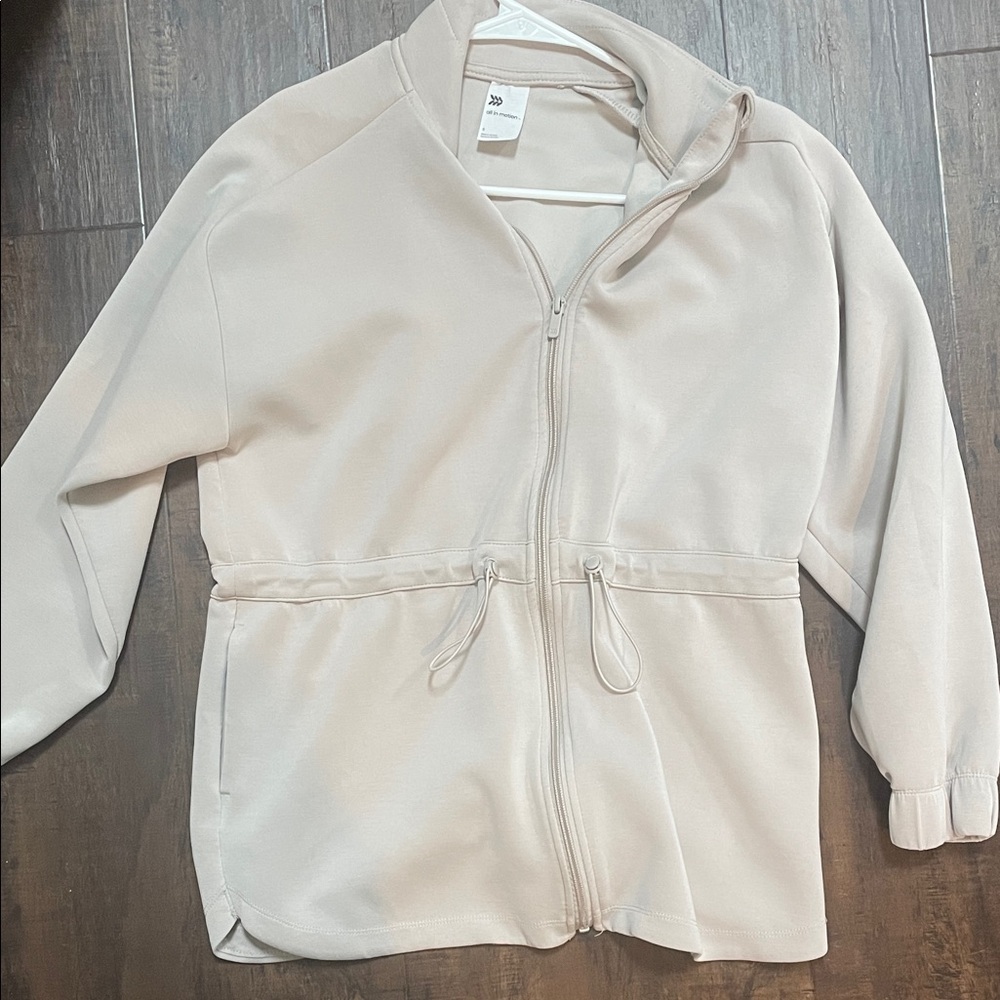 All in Motion Light Beige Women’s Zip-Front Cinch Jacket Sz Small